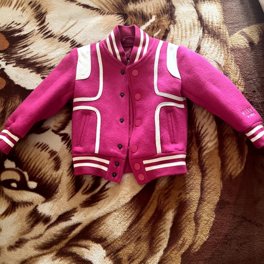 Kids Pink Milano Varsity Jacket